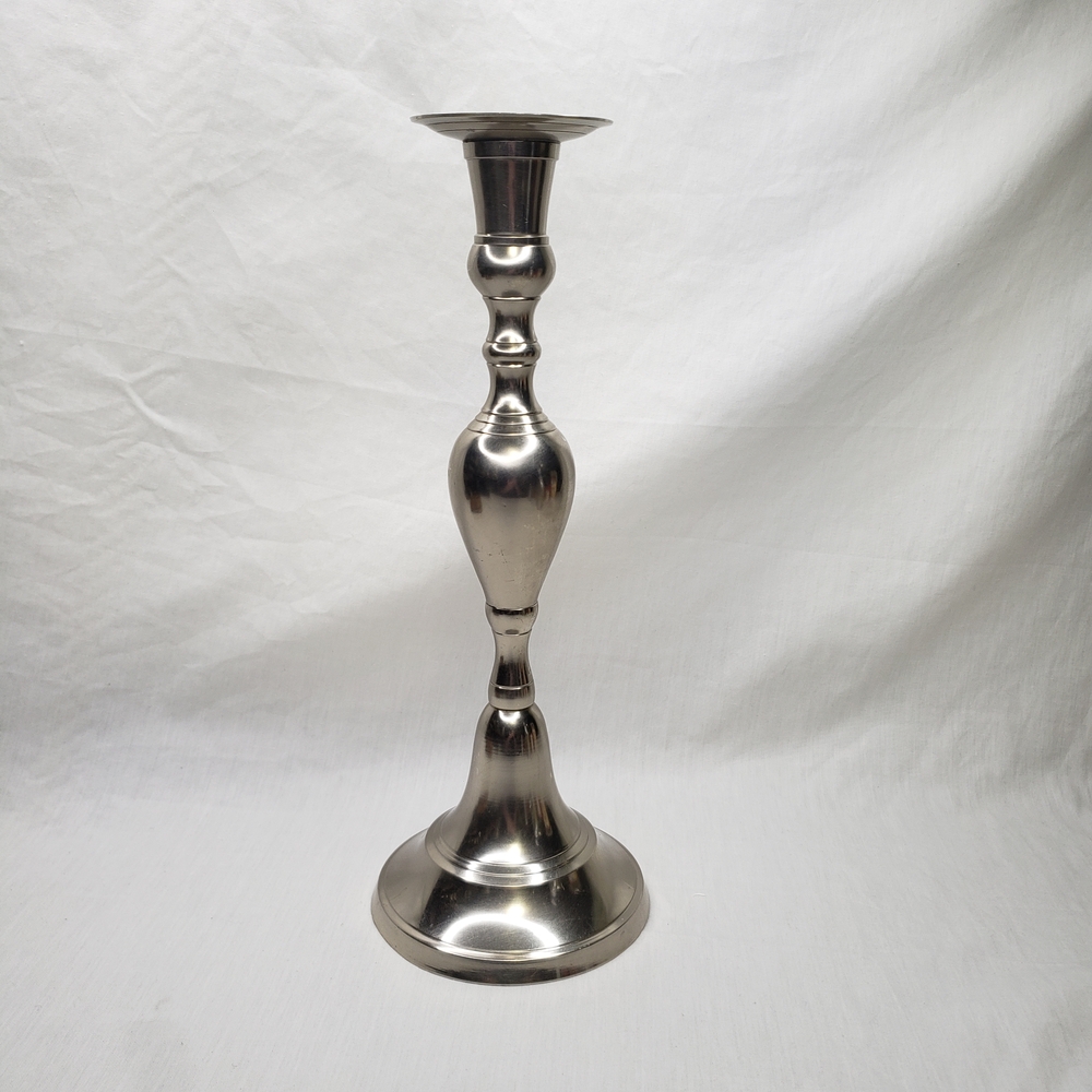 Vintage Silver Brass Candlestick Holder Accent 12"